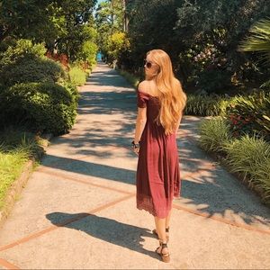 Off-The-Shoulder Midi Dress